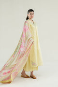 BUTTER YELLOW LUXURY EMBROIDERED LAWN 3PCS SET (NPA3-26403) - READY TO WEAR / READY TO SHIP