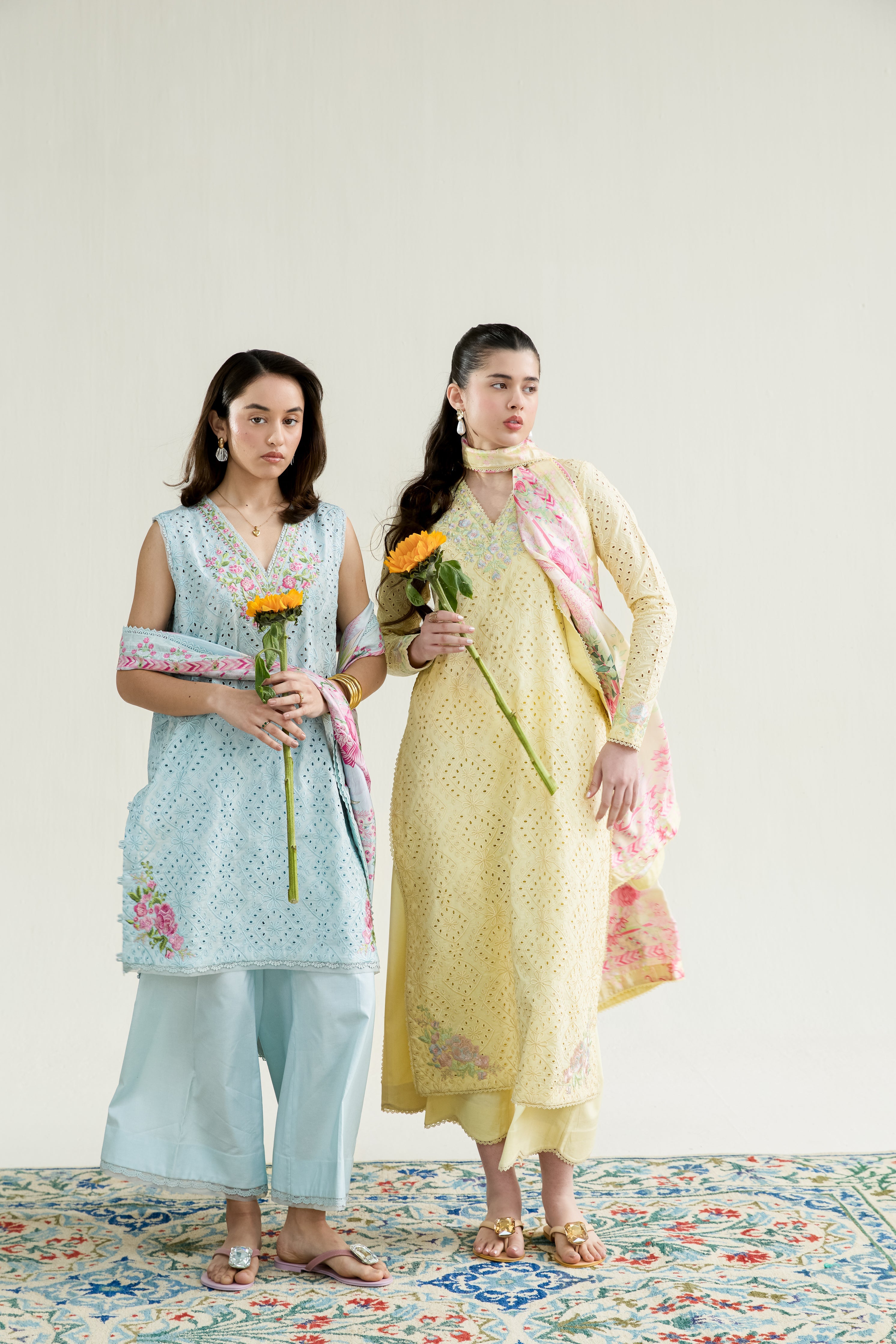 BUTTER YELLOW LUXURY EMBROIDERED LAWN 3PCS SET (NPA3-26403) - READY TO WEAR / READY TO SHIP