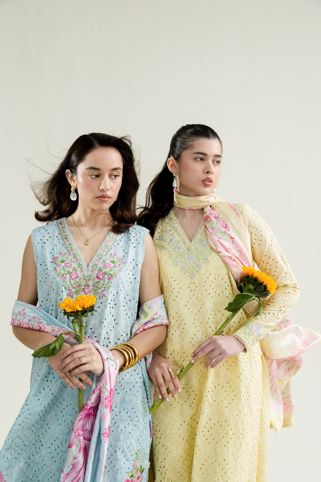 BUTTER YELLOW LUXURY EMBROIDERED LAWN 3PCS SET (NPA3-26403) - READY TO WEAR / READY TO SHIP