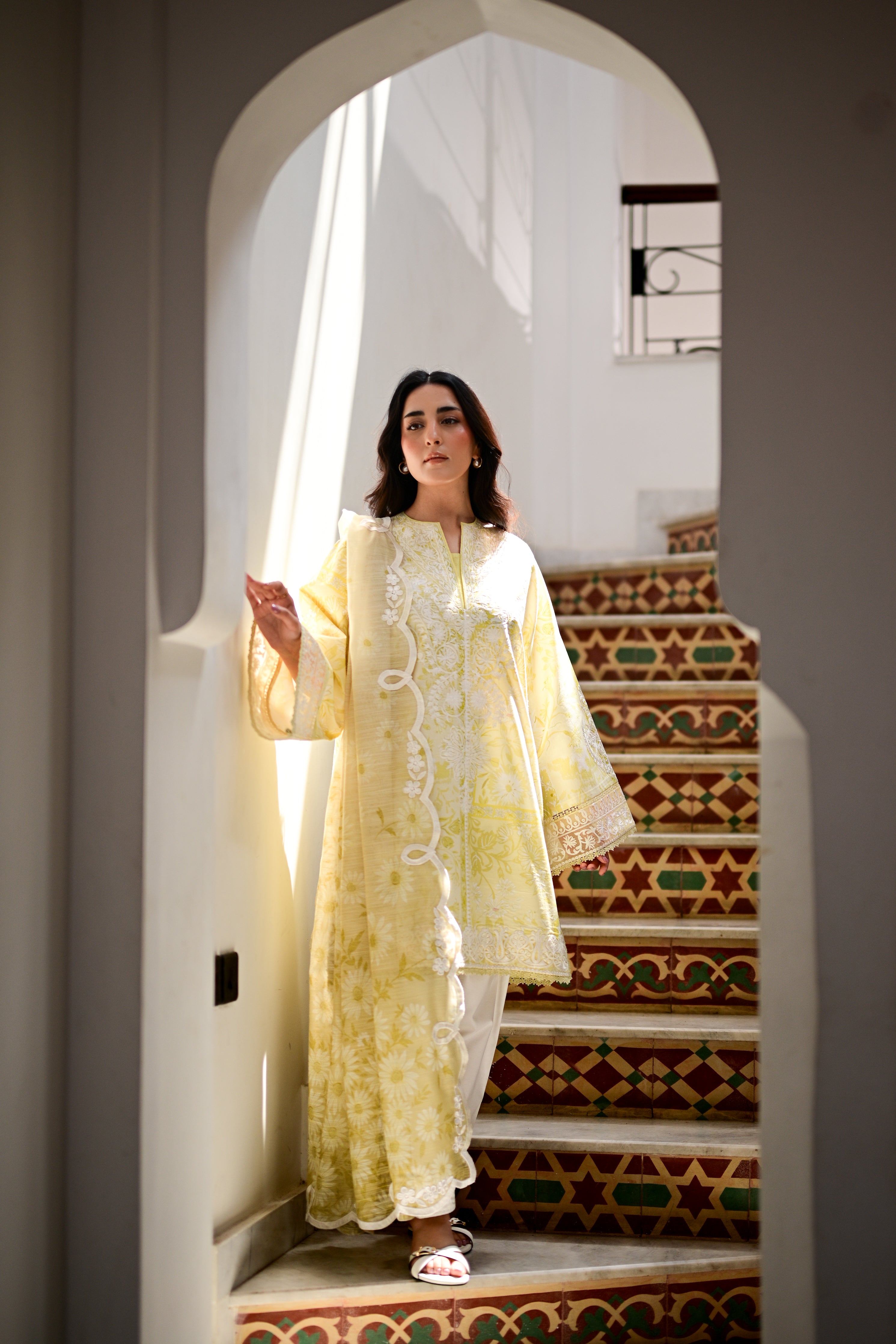 LAYLA I - LUXURY PRINTED EMBROIDERED LAWN SET (NEL-26619) READY TO SHIP