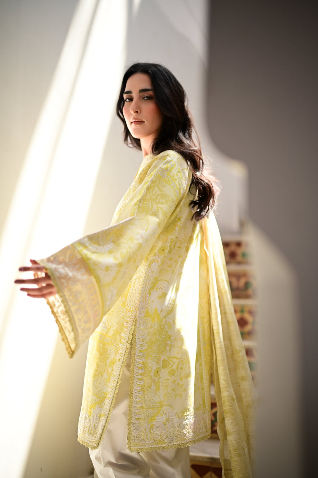LAYLA I - LUXURY PRINTED EMBROIDERED LAWN SET (NEL-26619) READY TO SHIP