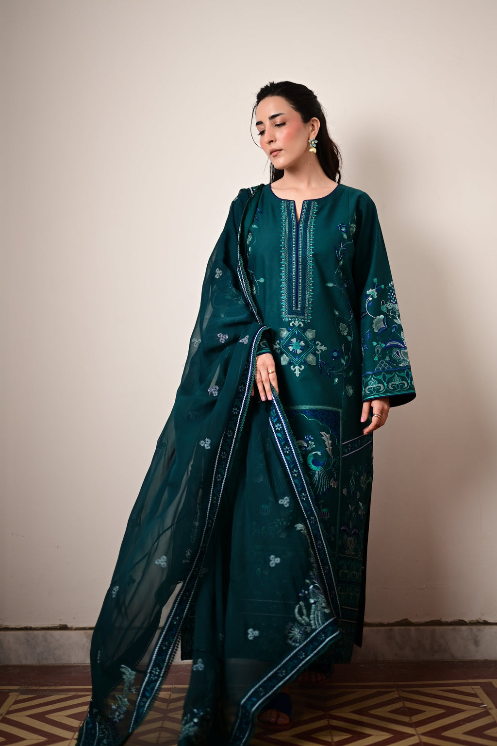 RINA LUXURY EMBROIDERED LAWN SET (NEL-26624) READY TO SHIP