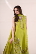 LIME GREEN LUXURY EMBROIDERED LAWN 3PCS SET (NPA3-26416) - READY TO WEAR / READY TO SHIP