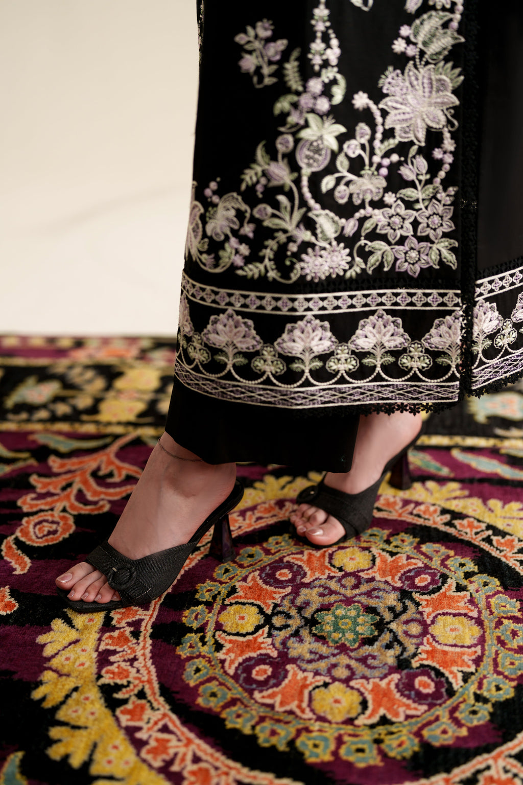 BLACK LUXURY EMBROIDERED 3PCS SET (NPA3-26422) - READY TO WEAR  READY TO SHIP