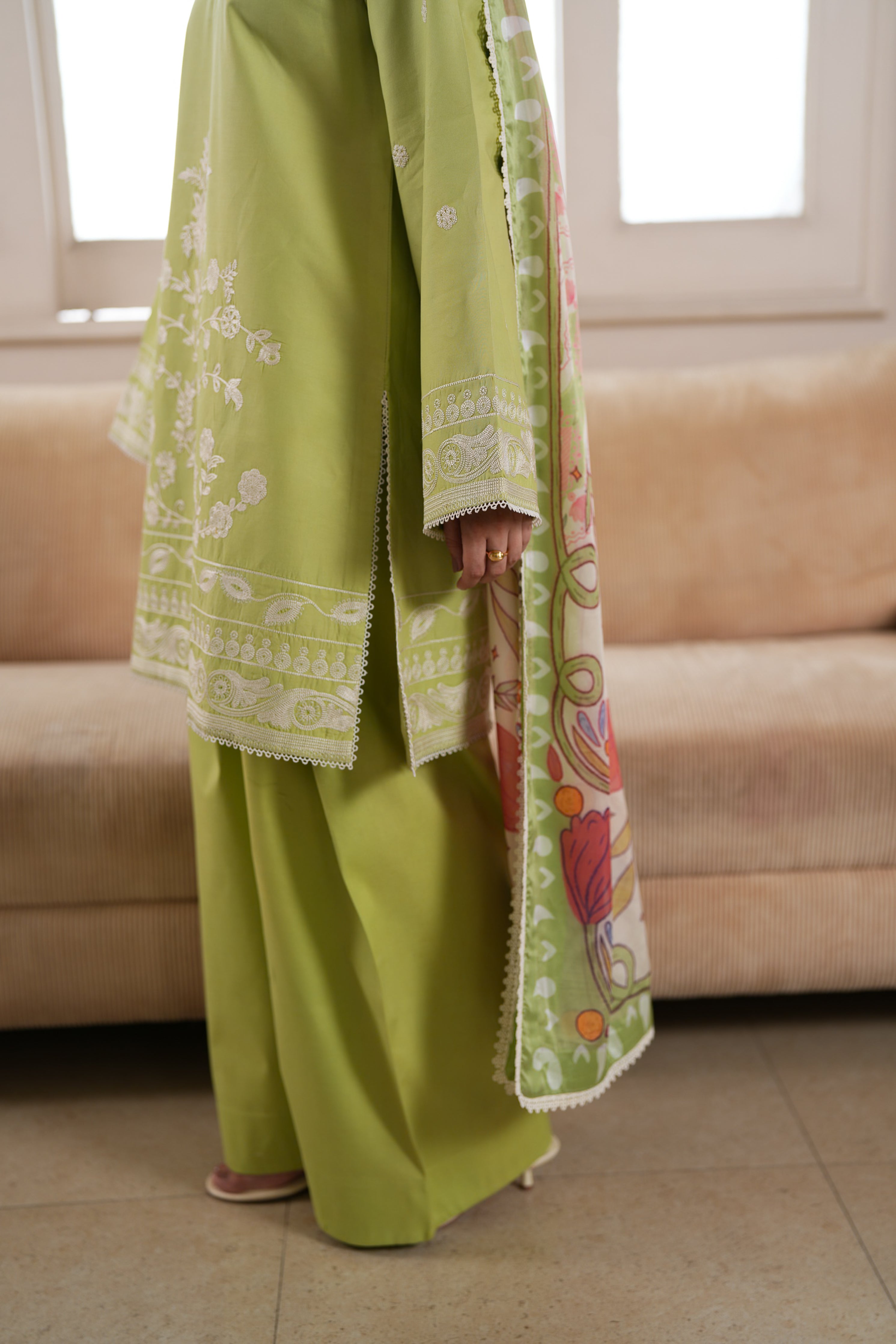 MATCHA LUXURY LAWN 3PCS SET (NPA3-26436) - READY TO WEAR STAYCATION 2026 READY TO SHIP