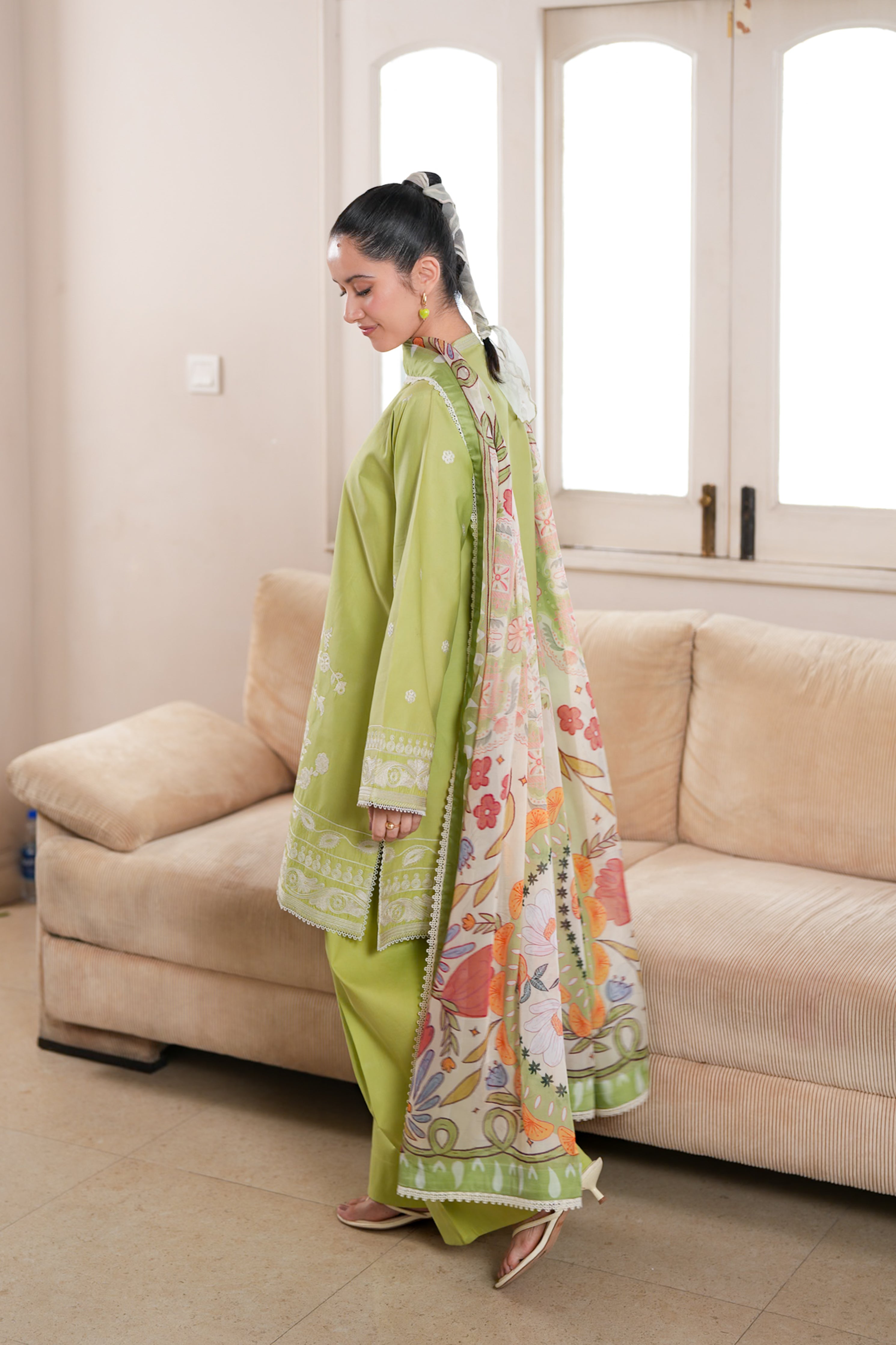 MATCHA LUXURY LAWN 3PCS SET (NPA3-26436) - READY TO WEAR STAYCATION 2026 READY TO SHIP