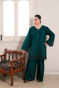 EMERALD CO-ORD LUXURY EMBROIDERED 2PCS SET (NPA2-26304)-READY TO WEAR STAYCATION 2026 READY TO SHIP