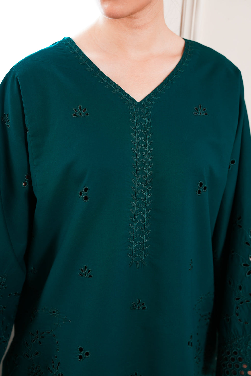 EMERALD CO-ORD LUXURY EMBROIDERED 2PCS SET (NPA2-26304)-READY TO WEAR STAYCATION 2026 READY TO SHIP