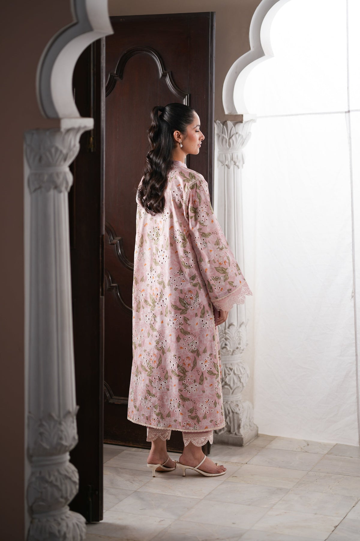 LIGHT PINK CO-ORD LUXURY PRINTED EMBROIDERED 2PCS SET (NPA2-26302) / READY TO SHIP