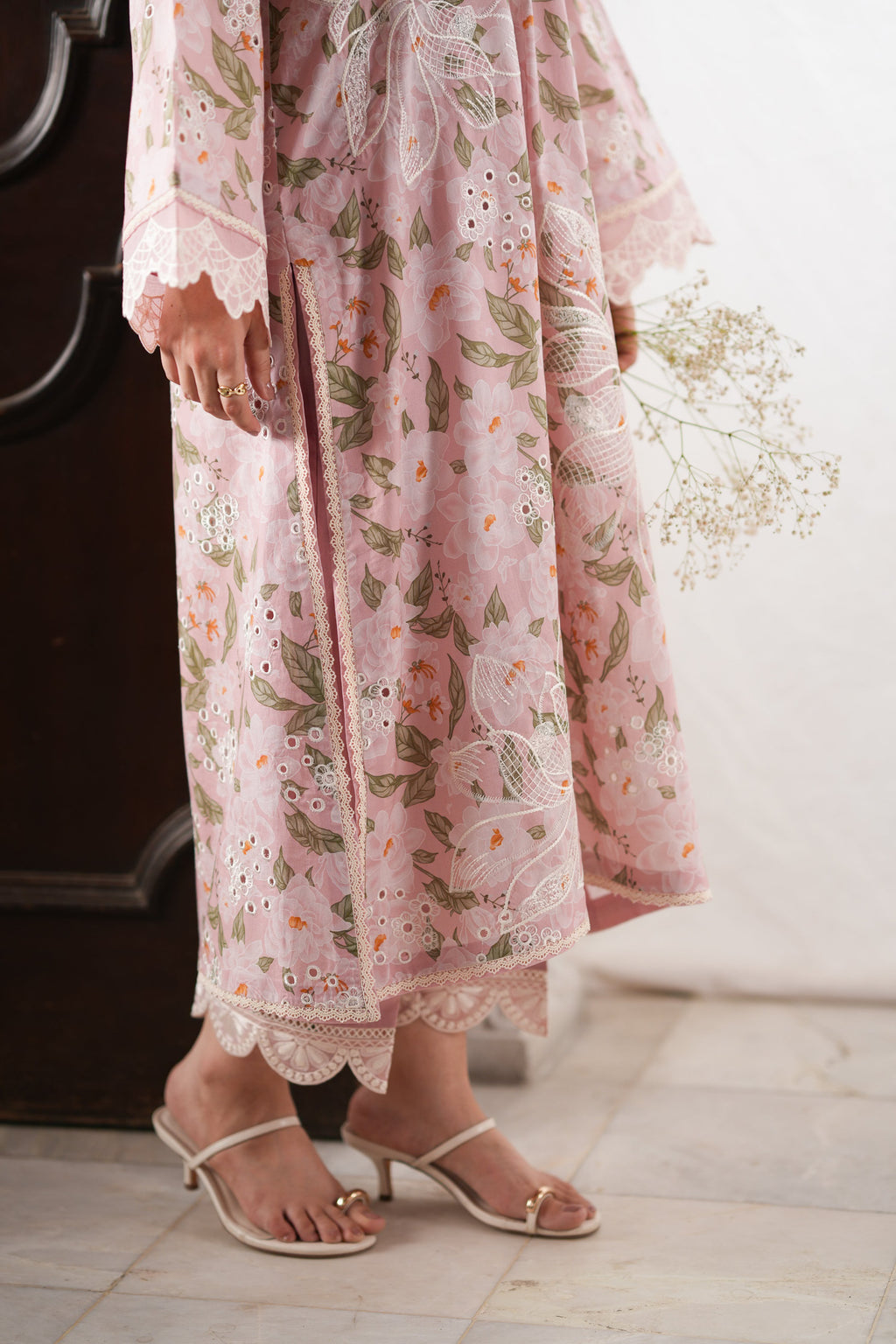 LIGHT PINK CO-ORD LUXURY PRINTED EMBROIDERED 2PCS SET (NPA2-26302) / READY TO SHIP