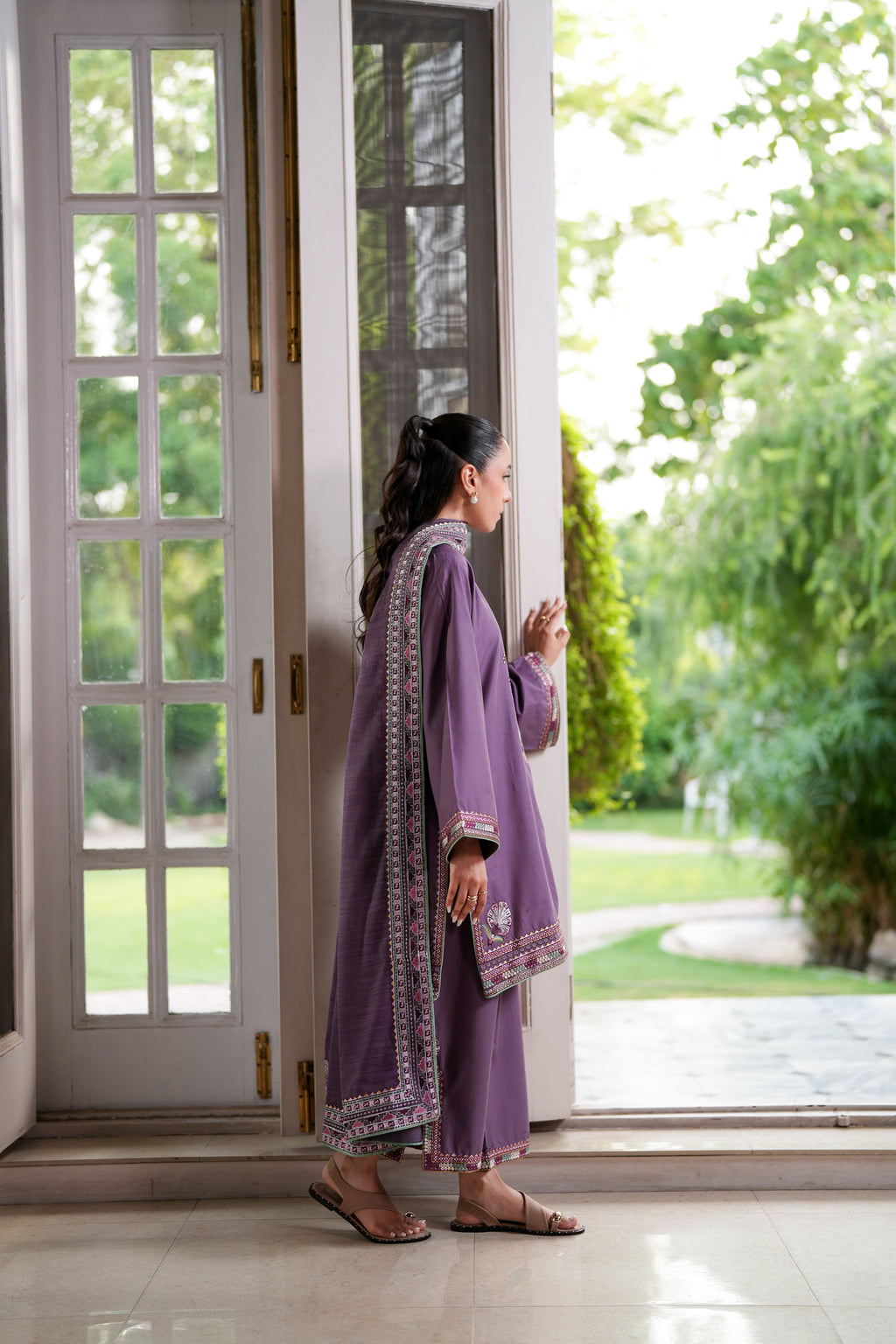 LAVENDER LUXURY EMBROIDERED LAWN 3PCS SET (NPA3-26439) - READY TO WEAR STAYCATION 2026 / READY TO SHIP