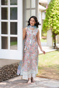 SOFT BLUE LUXURY EMBROIDERED PRINTED  PREMIUM COTTON 3PCS SET (NEL-26628)  / READY TO SHIP
