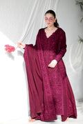 CELIA - BURGUNDY LUXURY EMBROIDERED KARANDI 3PCS SET (NEL-26637)